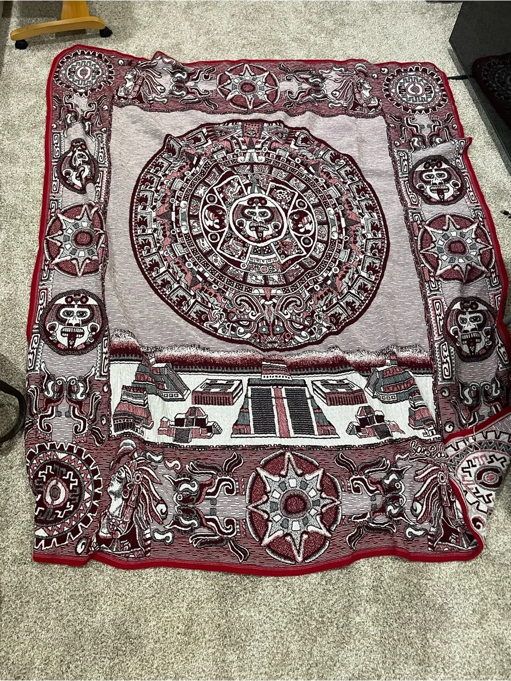 Mexican Cotton Throw Blanket San Eduardo